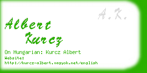 albert kurcz business card